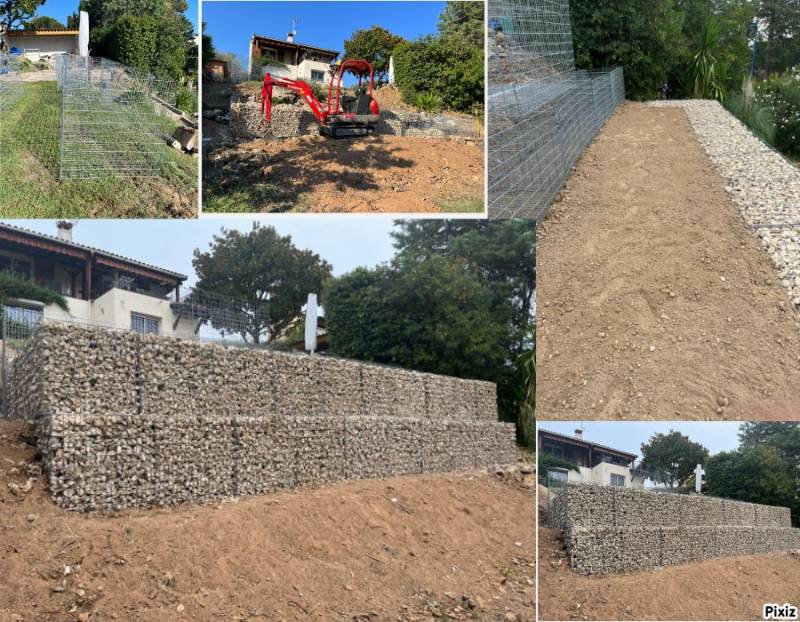 mur de soutènement, cages a gabions à Cannes