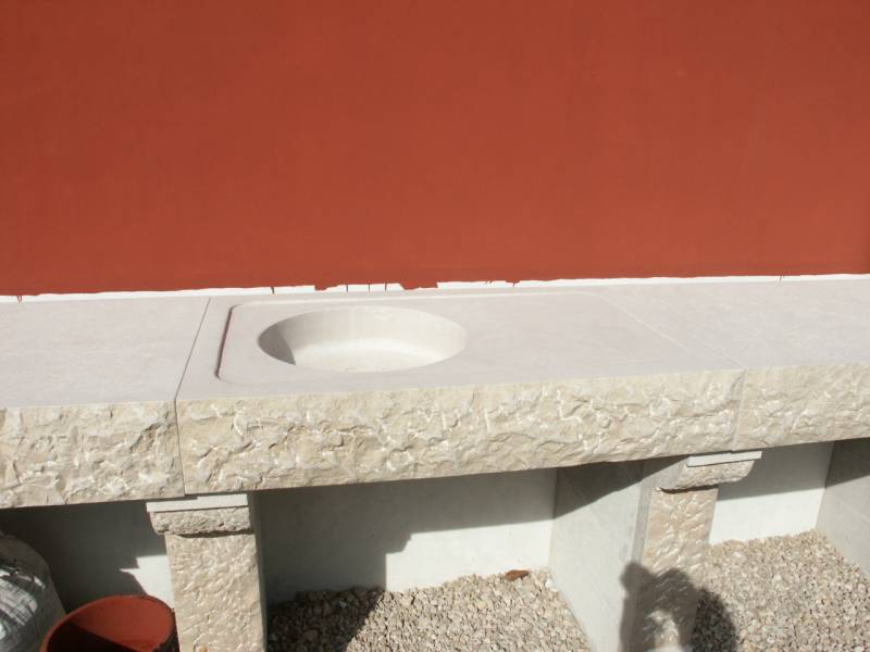 Plan de travail sur mesure , éviers , cuisine d'été