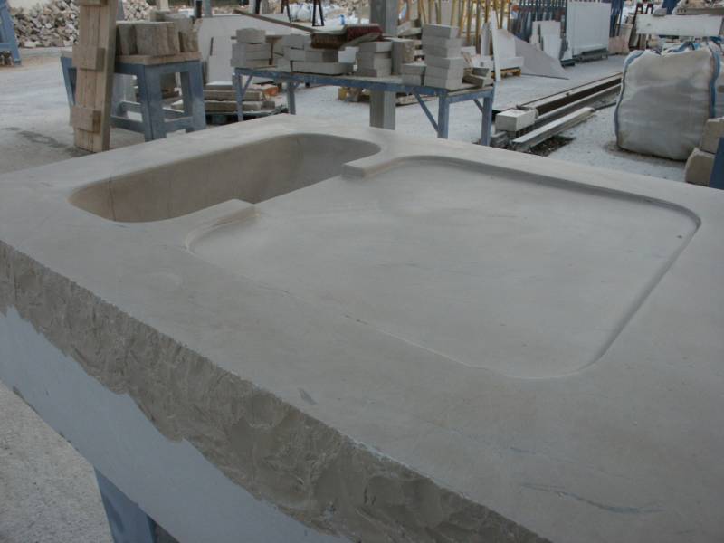 Plan de travail sur mesure , éviers , cuisine d'été